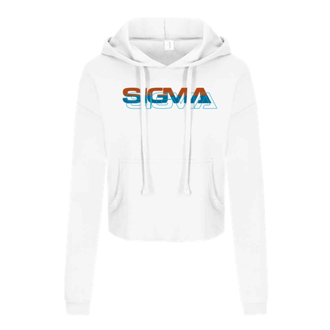 Sigma - White Womens Cropped Hoodie